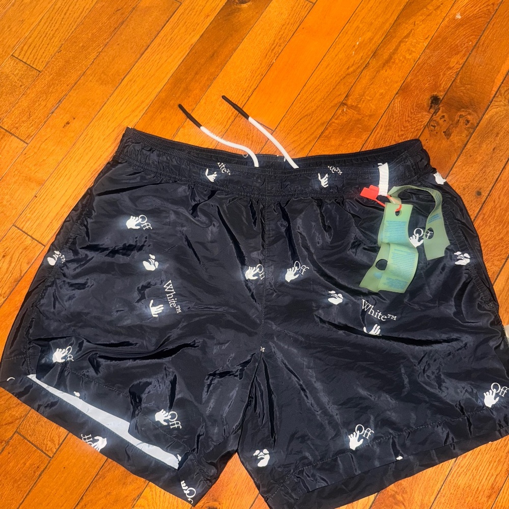 Off-white swim trunks